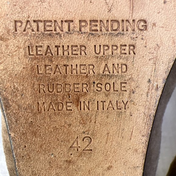 Anyi Lu Handmade In Italy Round Toe Slip On Wedge Shoe Tan/ Black Size 42 - Picture 7 of 7